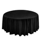 Premium 132" Round Black Spun Polyester Tablecloth top view
