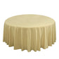 Premium 132" Round Champagne Spun Polyester Tablecloth front view