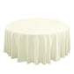 Premium 132" Round Ivory Spun Polyester Tablecloth top view