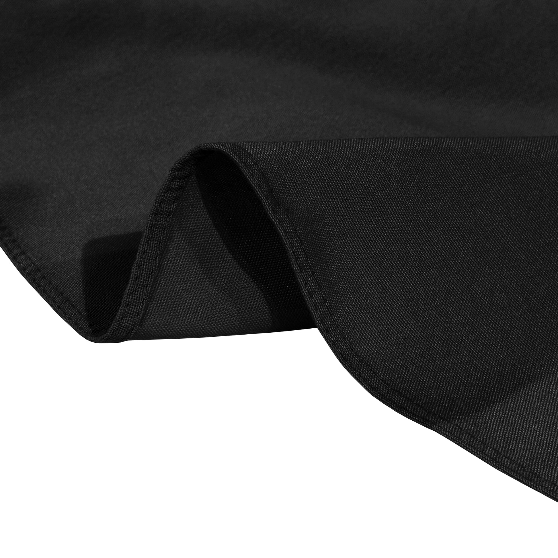 Premium 90"x132" Rectangular Black Spun Polyester Tablecloth hemmed finish