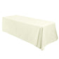 Premium 90"x132" Rectangular Ivory Spun Polyester Tablecloth angled view