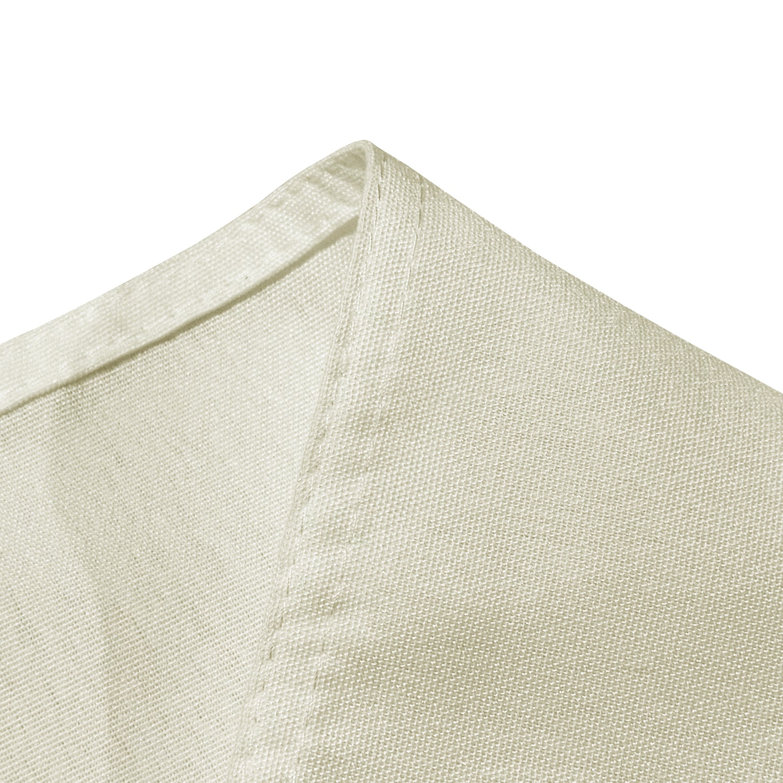 Premium 90"x132" Rectangular Ivory Spun Polyester Tablecloth hemmed view
