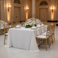 Premium 90"x132" Rectangular White Spun Polyester Tablecloth