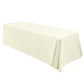 Premium 90"x156" Rectangular Ivory Spun Polyester Tablecloth angled view