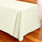 Premium 90"x156" Rectangular Ivory Spun Polyester Tablecloth end view