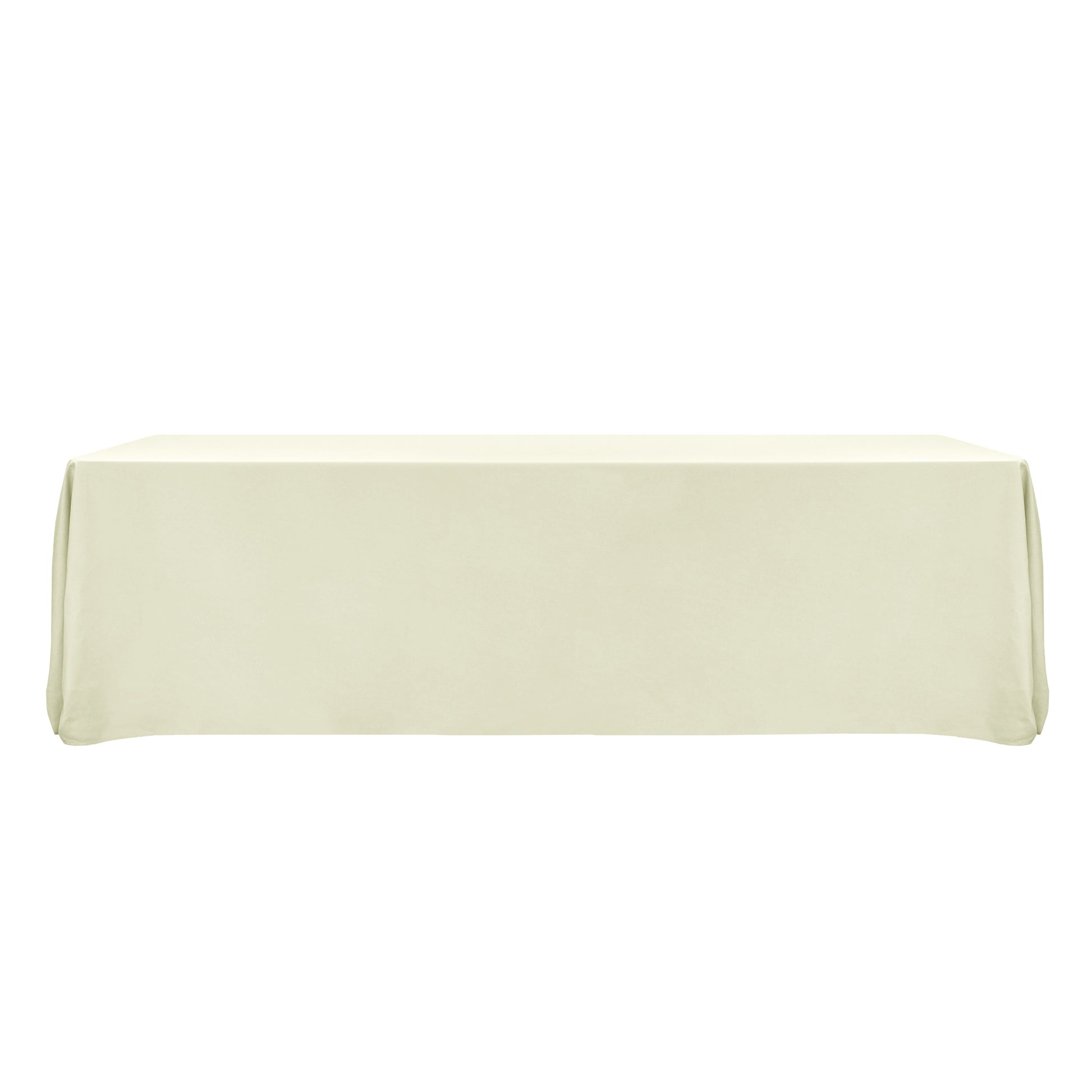 Premium 90"x156" Rectangular Ivory Spun Polyester Tablecloth full view