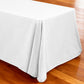 Premium 90"x156" Rectangular White Spun Polyester Tablecloth end view