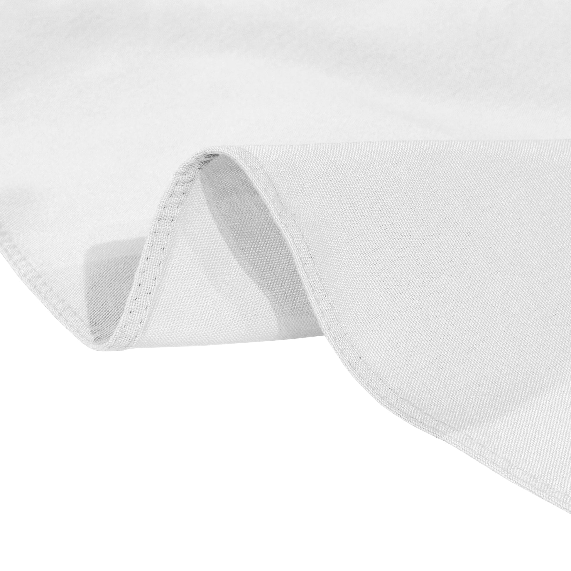 Premium 90"x156" Rectangular White Spun Polyester Tablecloth hemmed finish