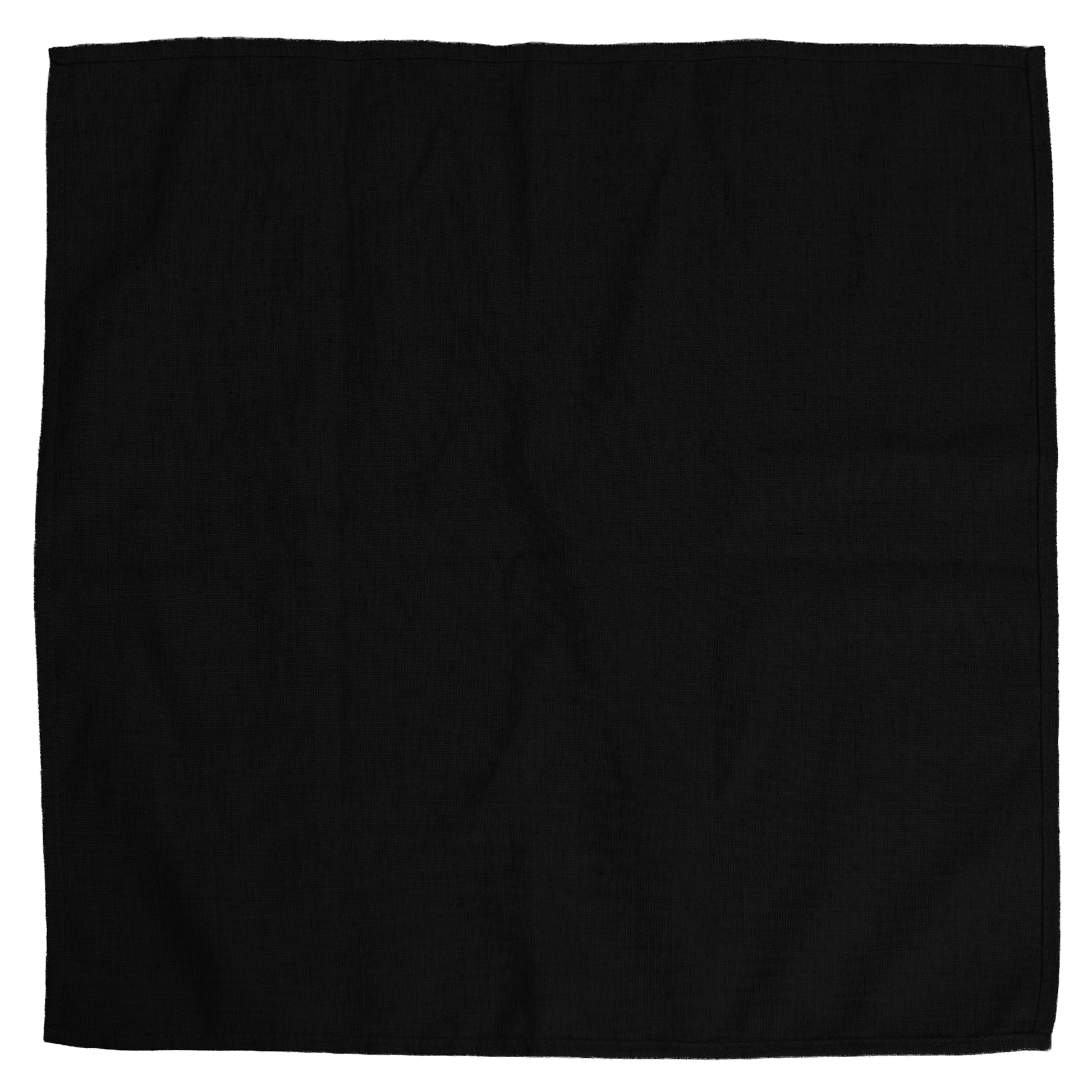 Premium Linen-Look Panama Weave 20"x20" Napkin Black layed flat