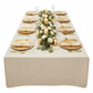 top view detail of Premium Linen-Look Panama Weave 90"x132" Rectangle Tablecloth - Ivory