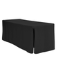 Premium Linen-Look Panama Weave 90"x156" Rectangle Tablecloth Black angled view