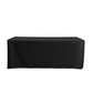 Premium Linen-Look Panama Weave 90"x156" Rectangle Tablecloth Black front view