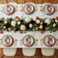 top view autumn table with Premium Linen-Look Panama Weave 90"x156" Rectangle Tablecloth - White