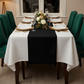Birthday dinner with black Panama weave table runner