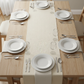 Premium Linen-Look Panama Weave Table Runner - Ivory