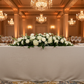 wedding reception with Premium Linen-Look Panama Weave 90"x156" Rectangle Tablecloth - Beige
