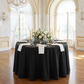 indoor wedding setup using Premium Polyester 108" Round Tablecloth - Black

