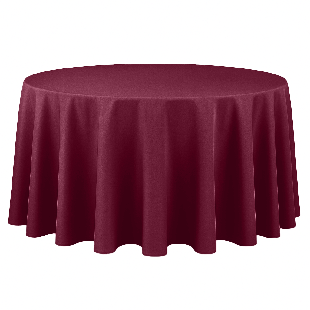Premium Polyester 108" Round Tablecloth Cabernet full view