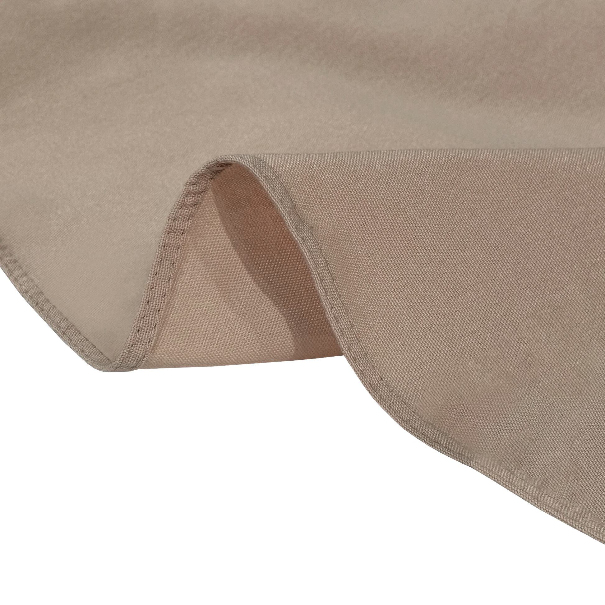 Premium Polyester 108" Round Tablecloth Taupe hemmed edge