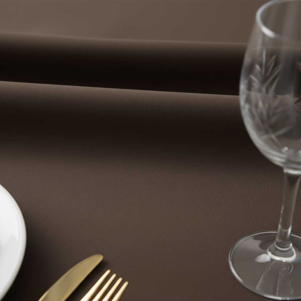 Premium Polyester 120" Round Tablecloth - Chocolate Brown