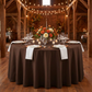 Premium-Polyester-120-Round-Tablecloth-Chocolate-Brown | napkin | charger plates | wine goblets |