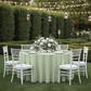 outdoor garden reception with Premium Polyester 120" Round Tablecloth - Sage Green