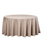 Round Premium Polyester 132" Tablecloth Taupe front view