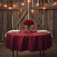Premium Polyester 90" Round Tablecloth - Burgundy