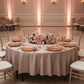 Premium Polyester 90" Round Tablecloth Taupe for Birthday Dinner