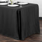 Polyester king black tablecloth angled view 