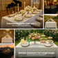 King tablecloth lifestyle collage with product features
