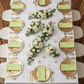 top view wedding reception detail of Premium Polyester Napkin 20"x20" - Apple Green