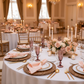 boho intimate wedding reception with Premium Polyester Napkin 20"x20" - Blush/Rose Gold