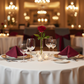 fine dining setup with Premium-Polyester-Napkin-20x20-Cabernet-lifestyle