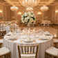wedding reception with Premium Polyester Napkin 20"x20" - Light Ivory/Off White