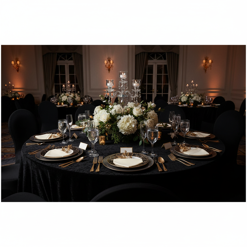 corporate gala night with Premium Polyester Napkin 20"x20" - Light Ivory/Off White