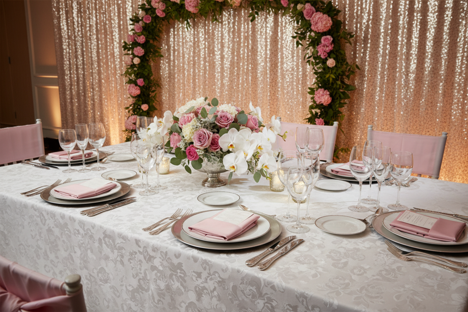 charity gala dinner with Premium Polyester Napkin 20"x20" - Pink
