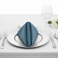 front view of Premium-Polyester-Napkin-20x20-Steele-Blue-lifestyle
