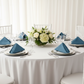 wedding table setup with Premium Polyester Napkin 20"x20" - Steele Blue
