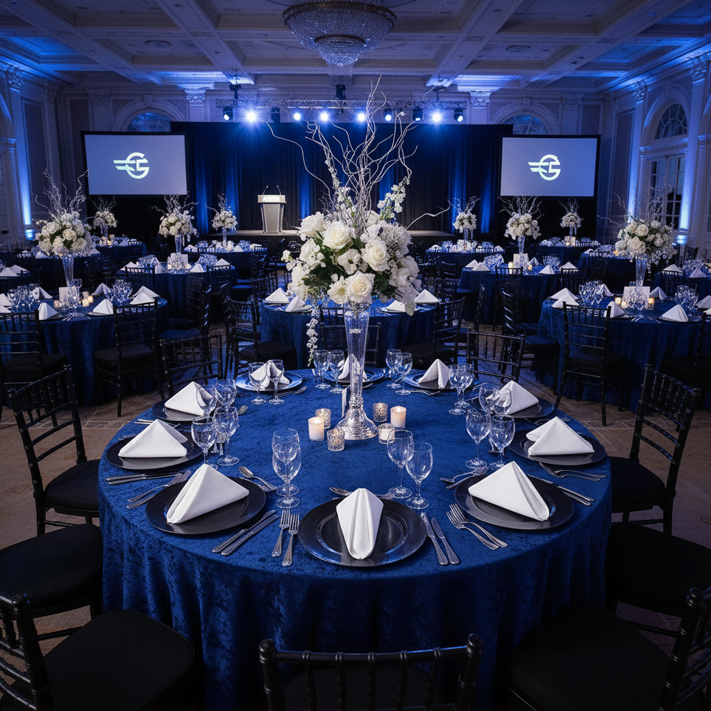 corporate gala and awards night with Premium Polyester Napkin 20"x20" - White