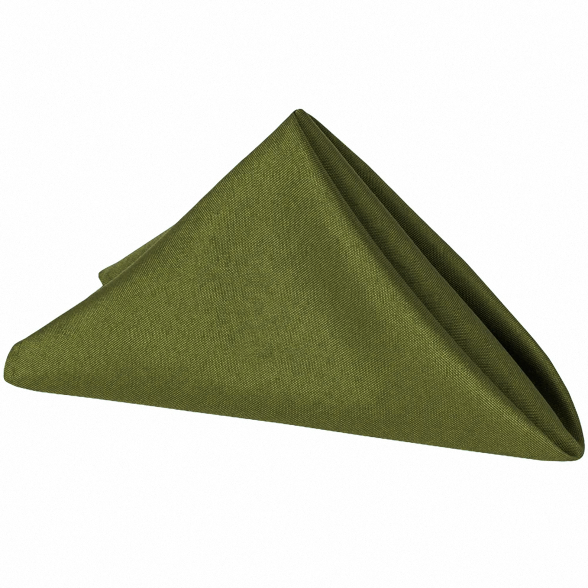 Polyester napkin olive green in a triangle fold