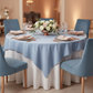 Premium Polyester Square 54" Overlay/Tablecloth - Dusty Blue