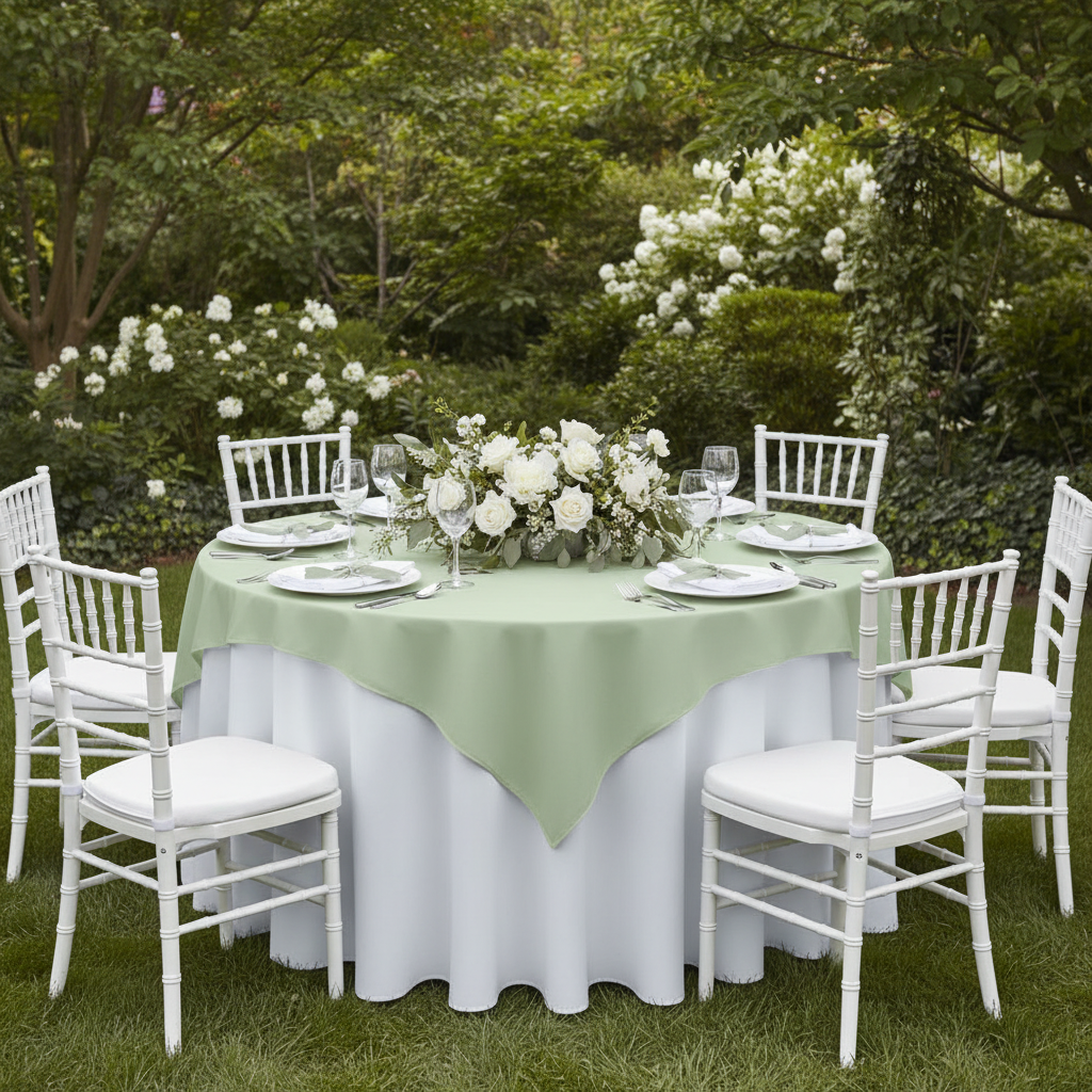 Premium Polyester Square 54" Overlay/Tablecloth - Sage Green