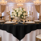 front of Premium Polyester Square 72" Overlay/Tablecloth - Black