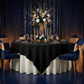 new years eve celebration with Premium Polyester Square 90"x90" Overlay/Tablecloth - Black