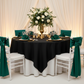 elegant wedding setup with Premium Polyester Square 90"x90" Overlay/Tablecloth - Black