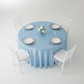 Premium Satin (Wrinkle-Resistant) 108" Round Tablecloth - Baby Blue