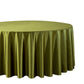 Premium Satin (Wrinkle-Resistant) 108" Round Tablecloth - Olive Green Close Up