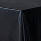Premium Satin (Wrinkle-Resistant) King 108"x156" Rectangular Tablecloth Black close up