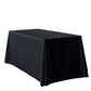 Premium Satin (Wrinkle-Resistant) King 108"x156" Rectangular Tablecloth Black angled view